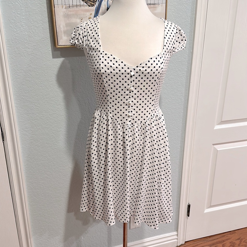 ASOS • Navy & White Polkadot Dress • Sz 4